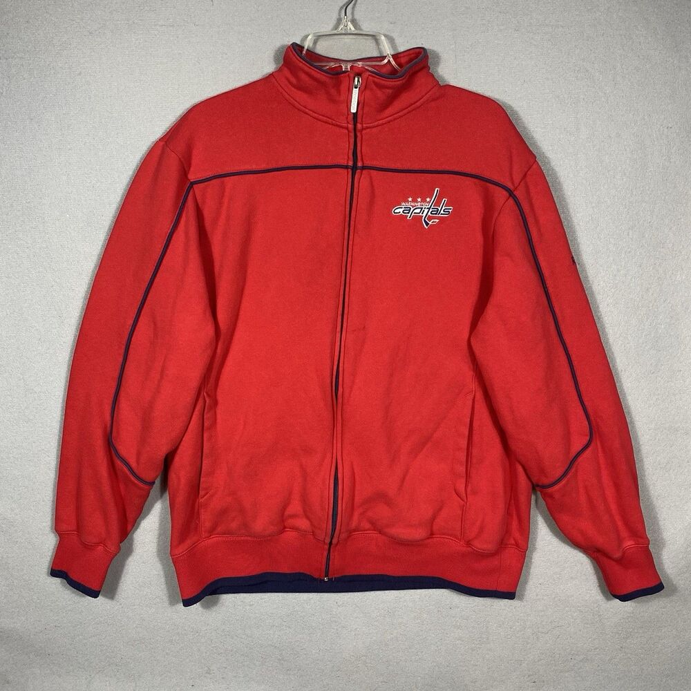 Washington Capitals Reebok Full Zip Track Jacket NHL Small Red Hockey Casual